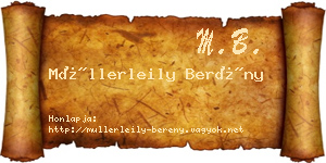 Müllerleily Berény névjegykártya